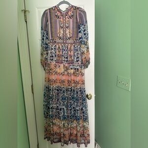 Anthropologie Multicolor Floral Maxi Dress